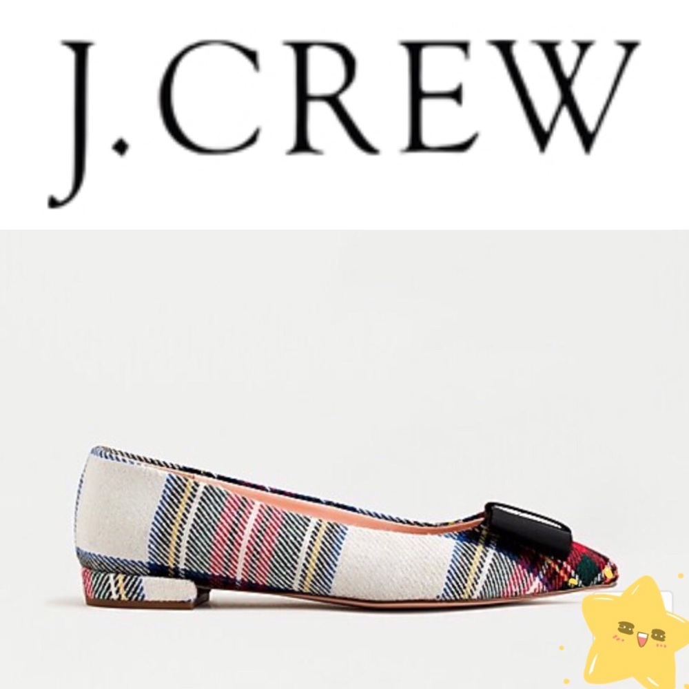 J Crew Pointed-toe flats in snowy Stewart tartan - Picture 2 of 8